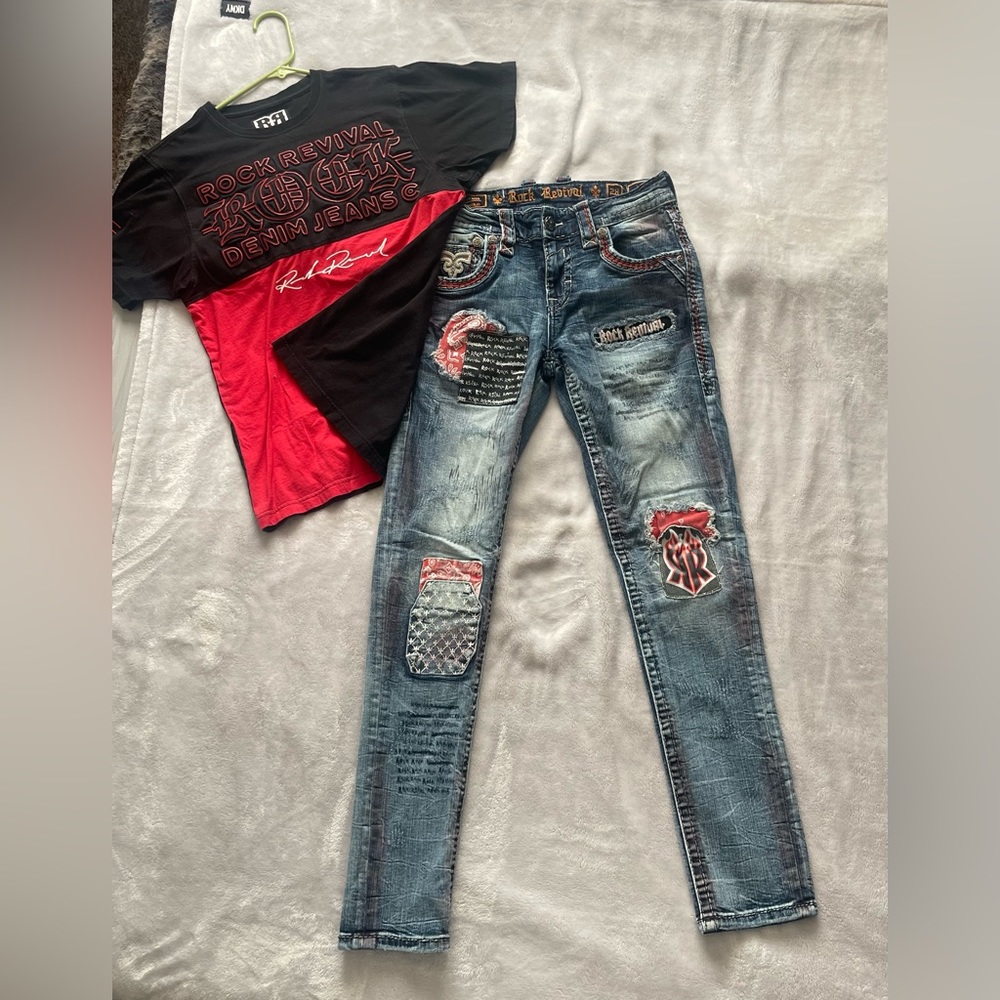 Limited Edition Men’s Rock Revival outfit,Jeans size 29 with 30” inseam.